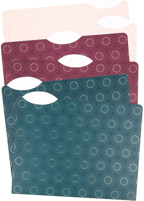 U Brands 3 Tab File Folders, Fleuri Jewel Tones, 24 Count for Organizing Documents