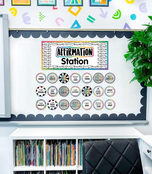 Carson Dellosa 32 Pc. Affirmation Station Classroom Bulletin Board Set - Motivational Poster and Positive Cards