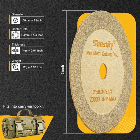 2 Inch Cut Off Wheel - 5Pack, Diamond Cutting Wheel for Stainless Steel, Bronze, Brass, Nuts, Bolts, Screws, Wood