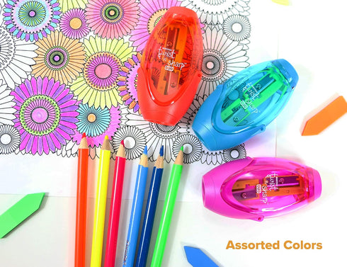 Bostitch Office Twist-N-Sharp Manual Pencil Sharpener, 2 Holes for Standard and Jumbo Pencils, Random Color