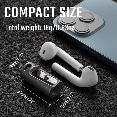 KT00 KeyUnity Titanium Alloy Handheld Pencil Sharpener, German Steel Blade, Single Hole Manual Pencil Sharpener