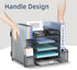 SUPEASY White Mesh Desk Organizer with File Holder, 5-Tier Paper Letter Tray, Magazine Holder for Office