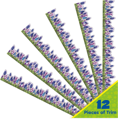 Eureka Curiosity Garden Floral Extra Wide Decorative Classroom and Bulletin Board Trim for Teachers, 3.25" Wide, 12 Strips for 37 Total Feet by Eureka