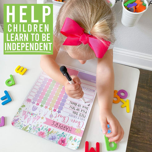 Magnetic Chore Chart for Kids - Good Behavior Chart, Dry Erase Daily Weekly Responsibility List, Princess Board
