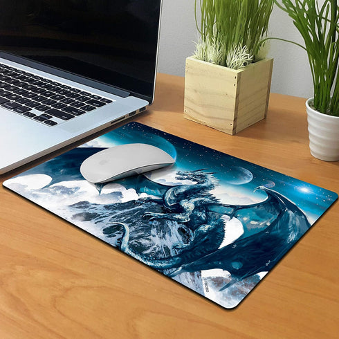 Extra Large (X-Large) Non-Slip Rectangle Mousepad, Blue Ice Dragon for Home, Office and Gaming Desk
