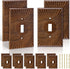 DoubleFill 10 Pcs Walnut Wood Switch Cover Brown Outlet Covers Wall Plate
