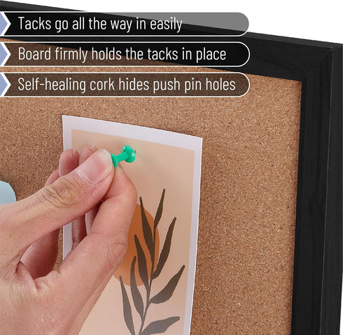 Mr. Pen Cork Board, 24”x36”, Black Framed Cork Bulletin Board for Walls, Push Pin Board, Vision Board.