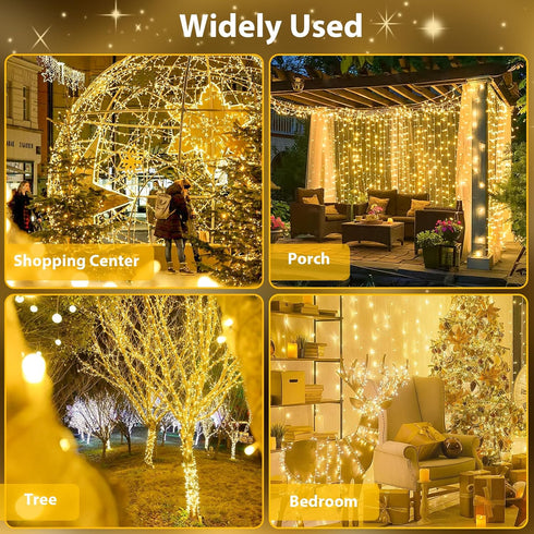 240LED 88Ft Connectable String Lights Indoor Outdoor Clear Wire | Warm White Christmas Lights | Twinkle Fairy Light