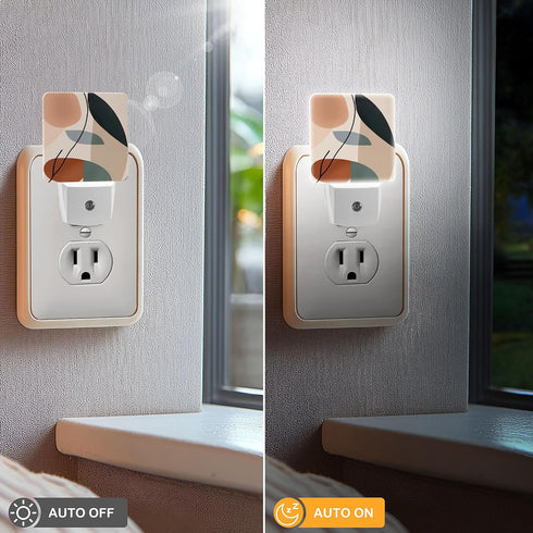 Jahiona White,0.5W LED Night Light Lamp with Smart Sensor Dusk to Dawn Sensor,Abstract Minimalism Art Night Light