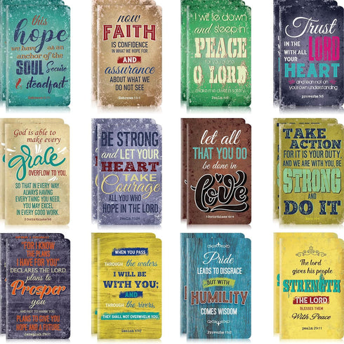 Zonon 24 Pieces Bible Verse Notebook, Motivational Notepads, Small Pocket Journal, Inspirational Notepads for Office