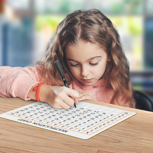 SCRIBBLEDO Dry Erase Division Multiplication Chart Whiteboard, Double Sided Times Table Math Manipulatives for Kids