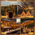 S11 100FT 3 Dimmable 48+2 Bulbs, Ollny Outdoor String Lights with Remote, Plug in Waterproof Connectable Modes Timers