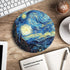 Van Gogh Starry Night Round Mouse Pad, Non-Slip Rubber Base, 7.87 x 7.87 Inch for Gaming