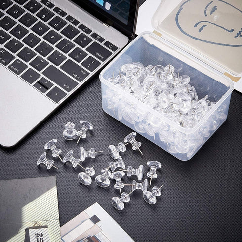 Outus 100 Pcs Giant Push Pins Large Thumb Tacks Plastic Heads 1 Inch Jumbo Push Pins for Office School Cork Board