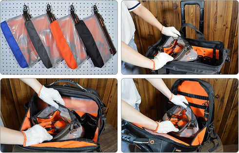 4PCS 13" WELKINLAND Clear Tool Pouch, Tool pouches, Tools pouch, Zipper tool pouch, Tool pouch bag, Tool bag organizer