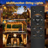 S11 100FT 3 Dimmable 48+2 Bulbs, Ollny Outdoor String Lights with Remote, Plug in Waterproof Connectable Modes Timers