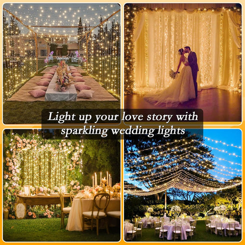66FT 200 8 IP65 LED Warm White String Lights, Modes Fairy Lights with Timer, Waterproof & Durable Indoor Outdoor Decor