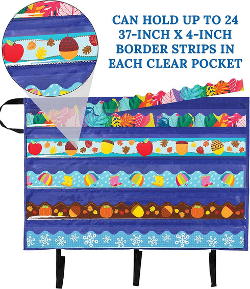 Carson Dellosa Teacher Bulletin Board Storage Pocket Charts Pack, Border Storage and Bulletin Board Holder