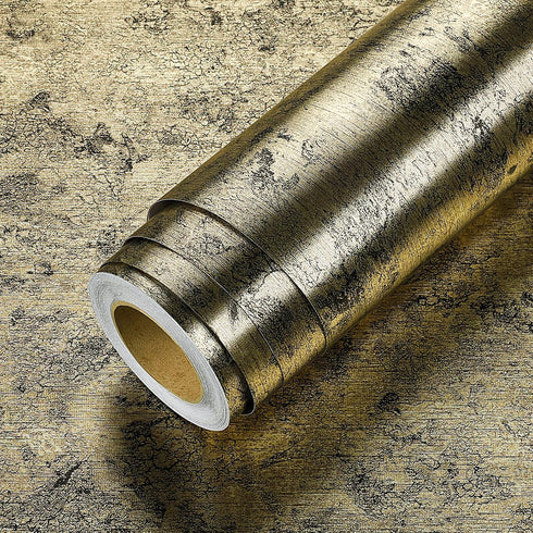 LACHEERY Brushed Black Gold Stainless Steel Contact Paper for Appliances Black and
