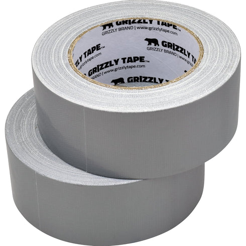 Grizzly Brand Professional Grade Duct Tape, 2-Pack, Silver Color, 1.1mil Thick, 1.88" Wide x 30 Yards