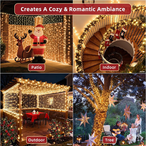 240ft 750 12 Dimmable Outdoor Christmas Lights, LED Super Long String Lights Modes & Timer Memory, Outsite Waterproof