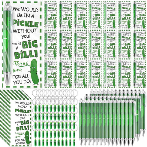 Sayglossy 100 Set Employee Appreciation Gifts Bulk Christmas Pickle Keychain for Coworker with