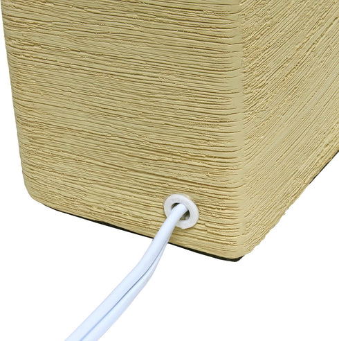 LT1218-BGE 11.81" Simple Designs Mini Cube Faux Stone Ceramic Table Lamp, for Living Room, Bedroom, Office, Beige