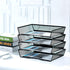 SETTFRFE 4-Tier Letter Tray Desk Organizer - Mesh Stackable File Trays for Desktop Paper Storage, Black