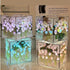 C&M 21 LED Tulip Night Light, Decorative Table Lamp with Mirror, Flowers, Handmade DIY Magic Cube Design (Blue)