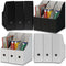 Simple Houseware Magazine File Holder Organizer Box, White/Black, Pack of 12