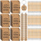 Cholemy 90 Pcs Employee Appreciation Gifts, Retractable Motivational Bamboo Pens, Kraft Notebooks with Keychain
