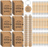Cholemy 90 Pcs Employee Appreciation Gifts, Retractable Motivational Bamboo Pens, Kraft Notebooks with Keychain