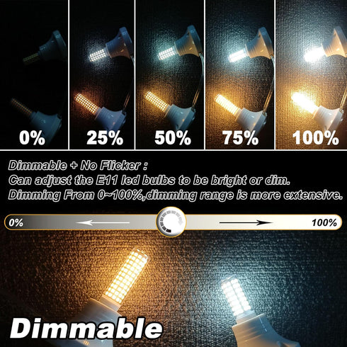 JDE11 Led Bulbs Dimmable, Replace 120V 75W Halogen Candelabra Bulbs,T3 T4 Mini Base JD E11 Bulb, 2700K Warm White 7W 750lm E11 Bulb for Chandeliers,Candelabra,Ceiling Fan,Cabinet Lighting,2Pack by Ziomitus