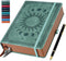 Journal for Men & Women, Daily Classic Lined Writing, 360 Pages Hardcover Notebook with Pen, Vintage Sun & Moon Design,
