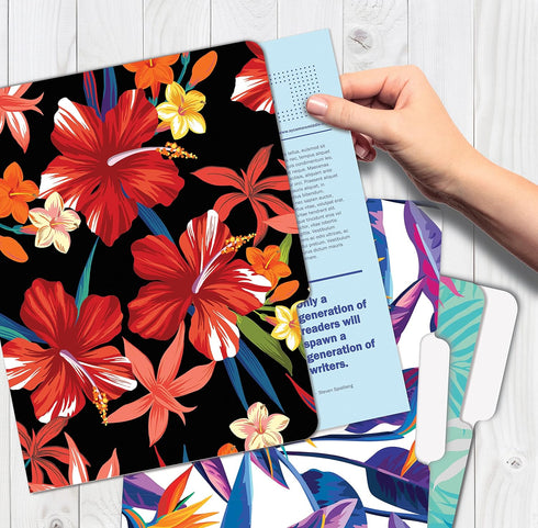 Better Office Products Decorative File Folders, 12 Pack, Heavyweight, 6 Unique Designs, Letter Size (9.5 x 11.5") with