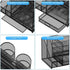 Desk Organizer with File Holder, 5-Tier Paper Letter Tray with Sliding Drawer and 2 Pen Holders, Mesh for Office