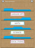 Teacher Created Resources Burlap 10 Pocket File Storage Pocket Chart, 14" x 58"
