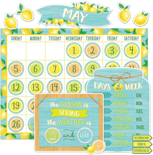 Teacher Created Resources Lemon Zest Calendar Bulletin Board (TCR8479) for Classroom Decor