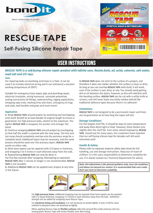 Self-Fusing Silicone Tape, Emergency Plumbing Pipe & Radiator Hose Repair, 1" x 12' by Rescue Tape