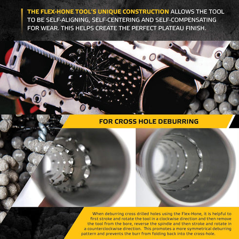 Brush Research FLEX-HONE Cylinder Hone, BC Series, Silicon Carbide Abrasive, 8 mm Diameter, 180 Grit