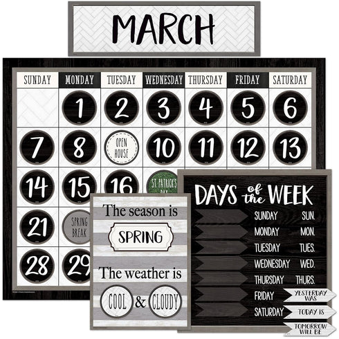 Teacher Created Resources Modern Farmhouse Calendar Bulletin Board for Classroom Organization