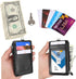 Wisdompro Badge Holder with Zipper, 2-Sided PU Leather College ID Holder, 1 ID Window, 4 Card Slots, Black