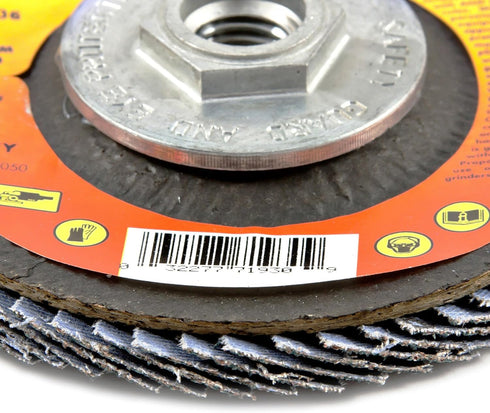 Flap Disc, Type 29 Blue Zirconia with 5/8-Inch-11 Threaded Arbor, 36-Grit, 4-1/2-Inch by Forney 71930
