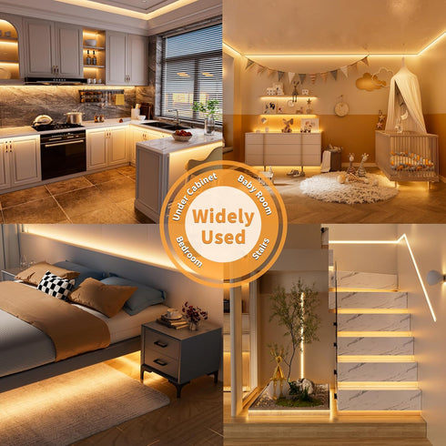 Sensor,5V 2700K Dimmable Activated,Bedroom,Cabinets,Kitchen,Stairs,Closet PAUTIX Dotless LED Lights,COB LED Strip