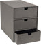 Bigso Box of Sweden Ingrid 3-Drawer Desk Organizer, Durable Stackable Fiberboard Drawers for Office Supplies, 6.3" x