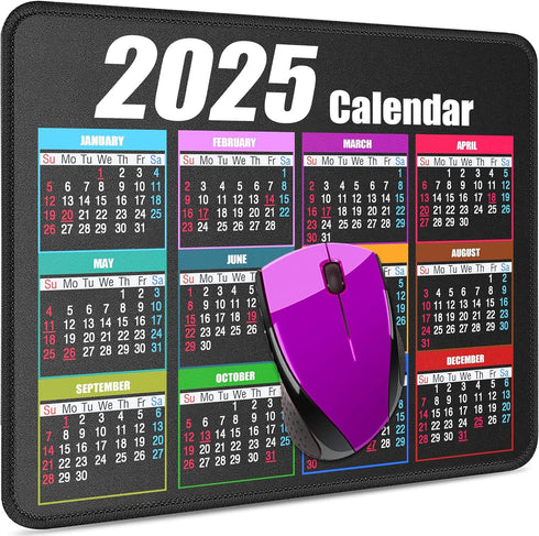 Calendar Mouse Pad with Non-Slip Rubber Base, Premium-Textured Waterproof Mousepads for Office Home