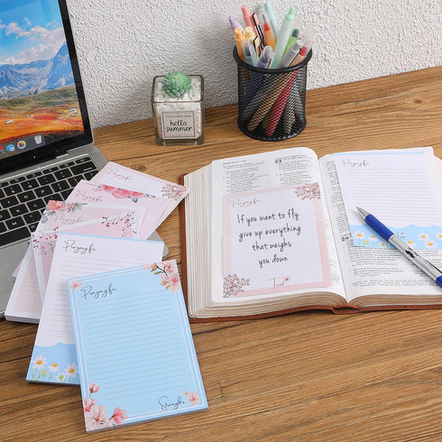 Mr. Pen Lined Sticky Notes, 4x6, 6 Pads, Floral Sticky Note, Aesthetic Self-Stick Note Pads