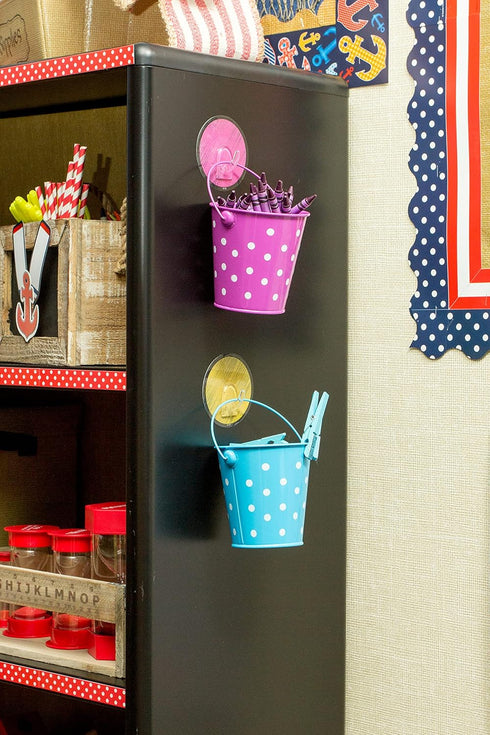 Teacher Created Resources Polka Dot Buckets & Caddy Set (9487)