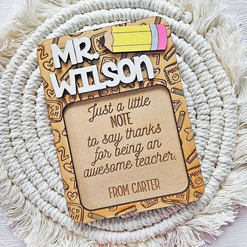 Personalized Name Sticky Note Holder | Teacher Appreciation Week Personalized Gifts for Teacher | Back to School, End
