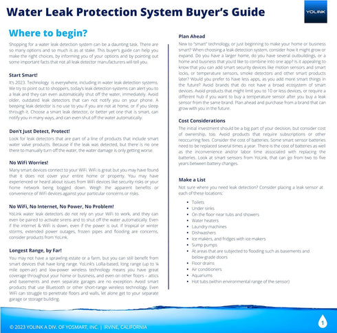 YoLink Water Leak Detector, Wireless Smart Water Leak Sensor, Alexa, IFTTT, Hub Required